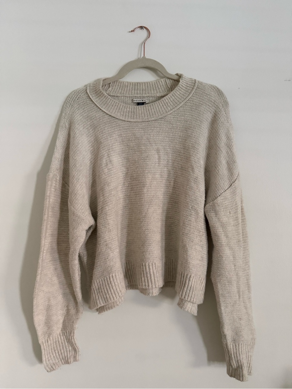 American Eagle Outfitters Cream Crewneck Sweater - Picture 1 of 4